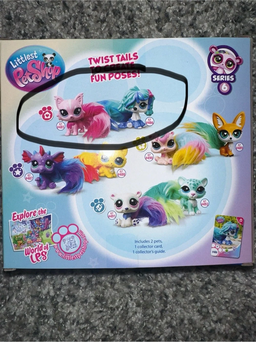 Littlest Pet Shop Series 6 Fuzzy Posable Tails Pets - Pet Pairs #485 & #486